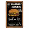 Hamburger Metal Tin Sign Plaque Vintage Burgers and Fries Metal Plate Poster Kitchen Restaurant Shop Wall Decor