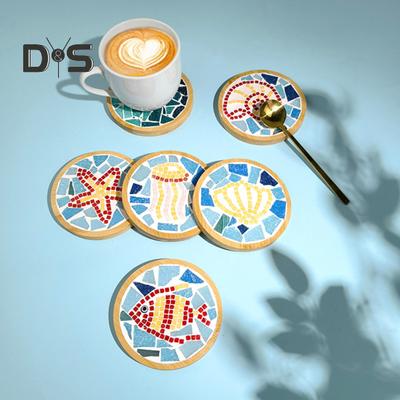 Набор для изготовления подставок под стаканы из мозаики для взрослых, наборы для самостоятельной сборки стеклянной мозаичной плитки, керамические художественные материалы, упаковка для женщин, детей, пожилых людей, подарки ручной работы