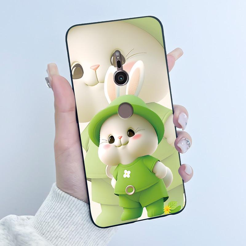 Чехол для sony Xperia XZ2 XZ3 Черный Силиконовый Мягкий ТПУ Чехол для Телефона sony XZ2 XZ3 Роскошный Милый Любовь Кролик Забавный Защитный Задний Чехол