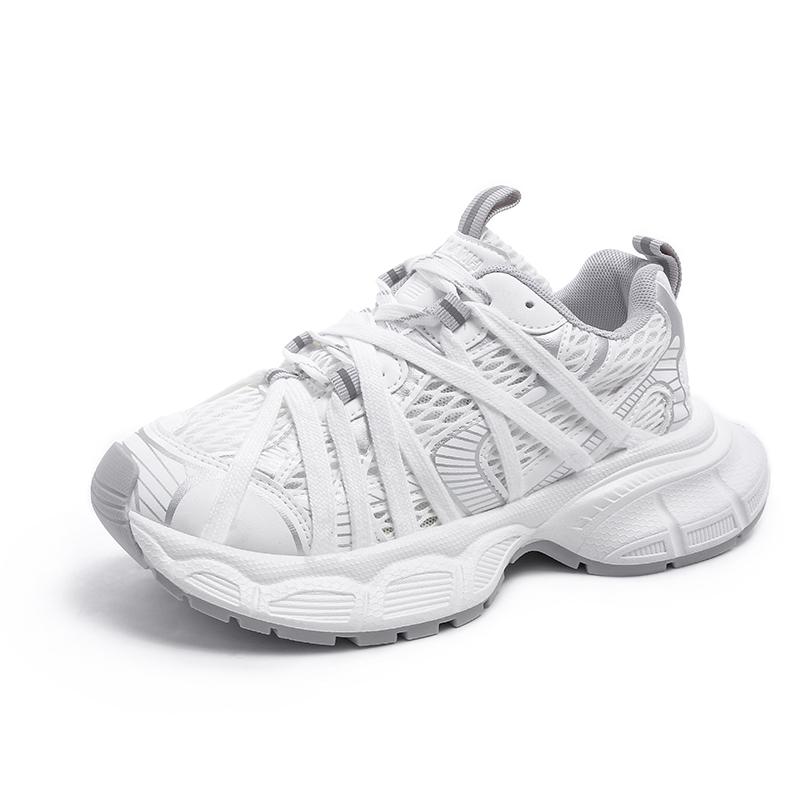 Модные Новые 2025 Лето Женские Кроссовки на Платформе Толстая Подошва Дышащая Сетка Повседневные Массивные Туфли Высокий Каблук 6 см Спортивные Папины Кроссовки Женские