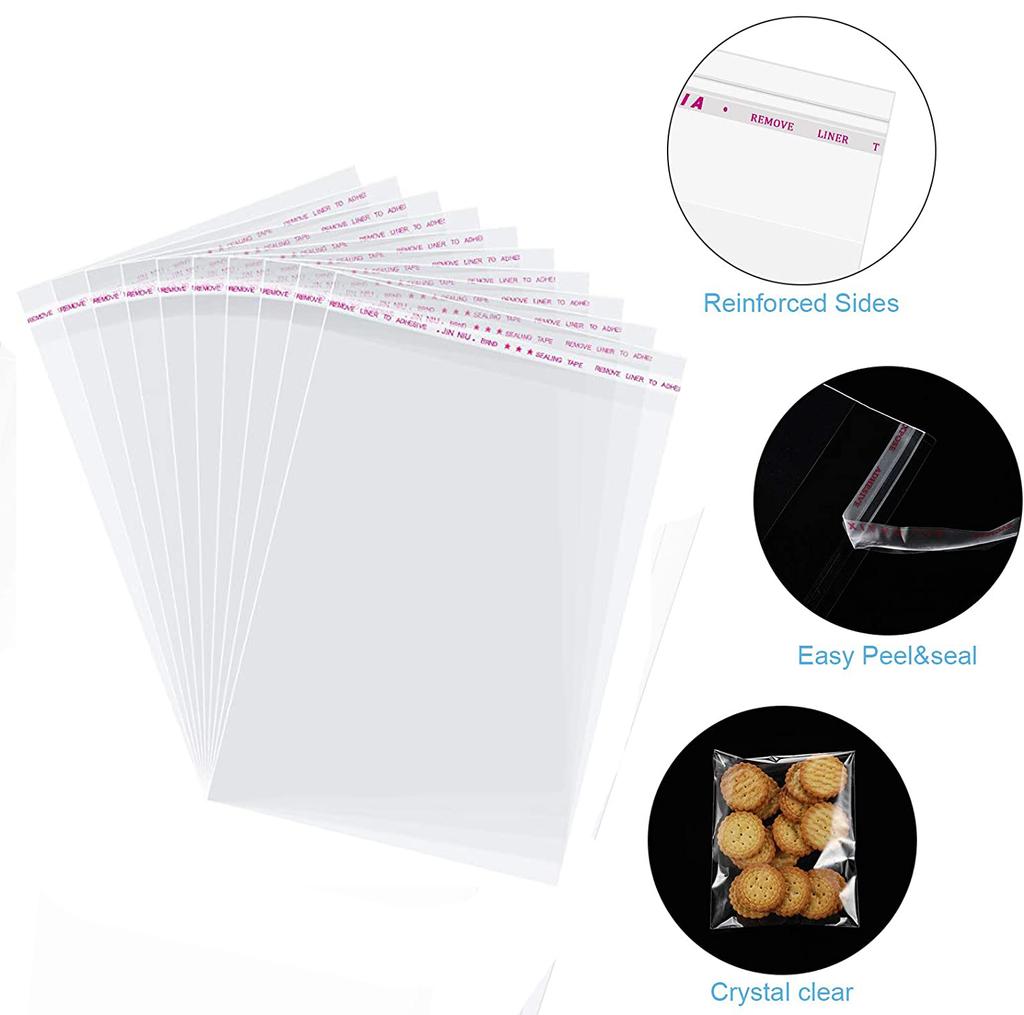 50/100pcs Clear Sealed Pouch OPP Plastic Pouch Jewelry Gift Wrap Self Adhesive Biscuit Candy Packaging Cellophane Pouch