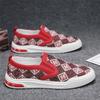 Vintage Print Canvas Loafers Men Slip On Casual Shoes Men Comfortable Men's Vulcanised Shoes Flat Sneakers 2024 Chaussure Hommes