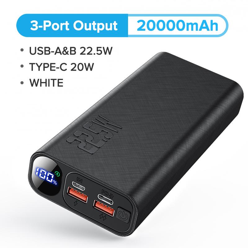 QOOVI Power Bank 10000 мАч 20000 мАч PD 20 Вт Быстрая зарядка Powerbank Внешнее зарядное устройство для iPhone 13 12 11 Pro Xiaomi Huawei P40 PoverBank