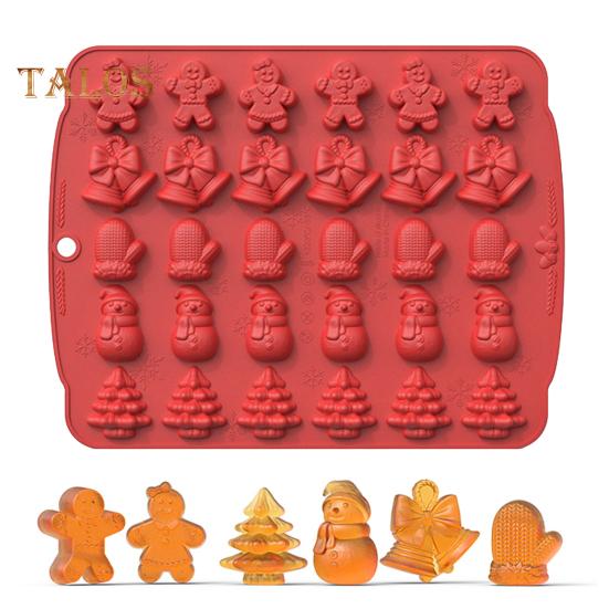Силиконовая форма, пищевая антипригарная форма для рождественских элементов, легко снимается, многоразовая формочка для печенья, пригодная для использования в духовке