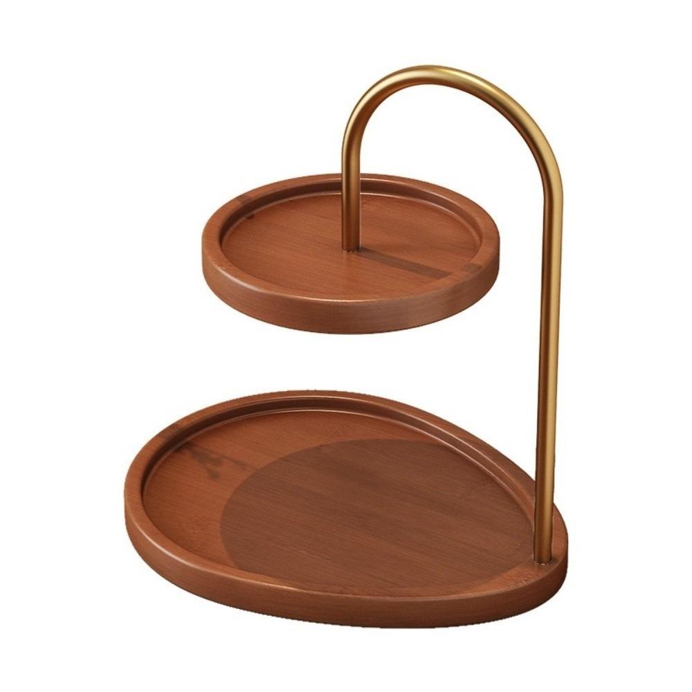 Double Layer Jewelry Organizer Wooden Material Key Rack Tray New Jewelry Display Stand For Jewelry
