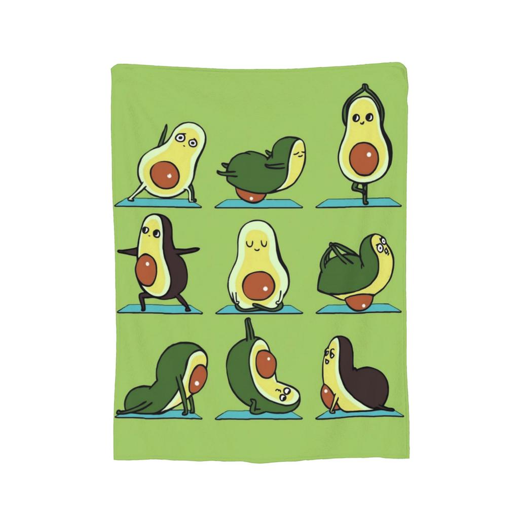 Avocado Fruit Pattern Blanket Fleece Spring/Autumn Multifunction Super Soft Throw Blankets for Home Office Bedspread