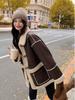 Women's Retro Melaard Suede Lambswool Plush Winter Coat