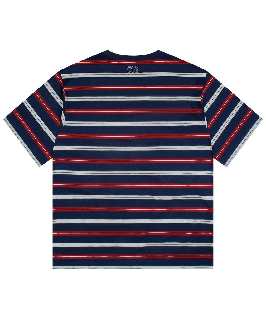 GLACK Gt141 Multi-Stripe Pocket T-Shirt (Navy)
