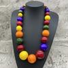 Европейский и американский трансграничный деревянный цветной круглый бусины большое ожерелье ретро преувеличенное африканский амазонский популярный ожерелье
