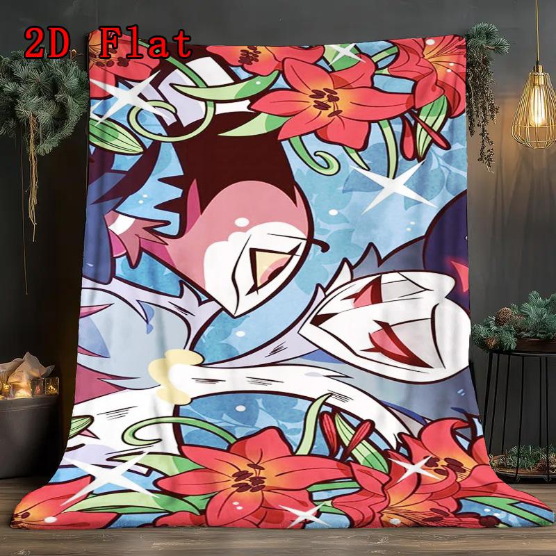 Helluva Boss 2D Flat Pattern Flannel Blanket High quality All Seasons Warmth and Comfort Perfect for Christmas Gifts.MMT0918194