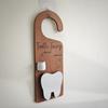 1/2Pcs Wooden Tooth Pattern Door Hanging Decoration Natural Wood Teeth