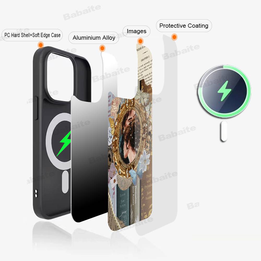 Pride And Prejudice Jane Austen For Magsafe Magnetic Wireless Phone Case For IPhone 11 12 13 14 15 16 17 Pro Max Plus Cover