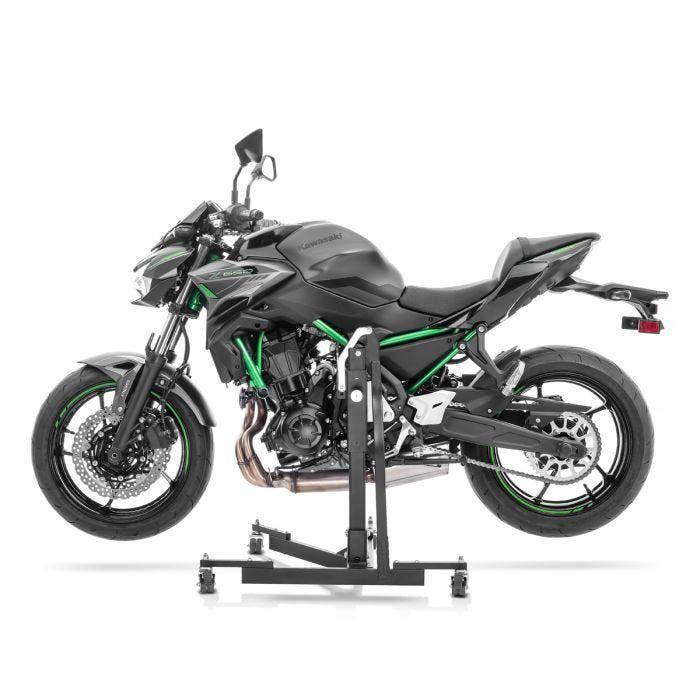 Lève moto centrale - ConStands Power-Evo - Compatible Kawasaki Z 650 - Capacité 300 kg - Léger 17 kg