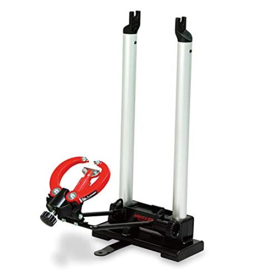 MINOURA Комбинированный стенд для правки велосипедных колес правка обода центровка колеса и спицы FT-1 (Набор из 3 предметов: подставка, манометр, гаечный ключ)