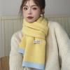 Women's Korean Style Contrast Knitted Scarf – Soft, Warm, and Fashionable Winter Accessory