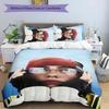 3pcs singer Billie Eilish3 pattern bedding set duvet cover set includes duvet cover &pillowcases, perfect all season bedroom decoration & gift