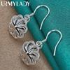 URMYLADY 925 Sterling Silver Flower Earrings For Women Wedding Engagement Party Fashion Jewelry