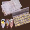 28 сеток для нейл-арта, полукруглые жемчужные заклепки, ракушки, самодельные украшения для нейл-арта, коробка для хранения принадлежностей для ногтей