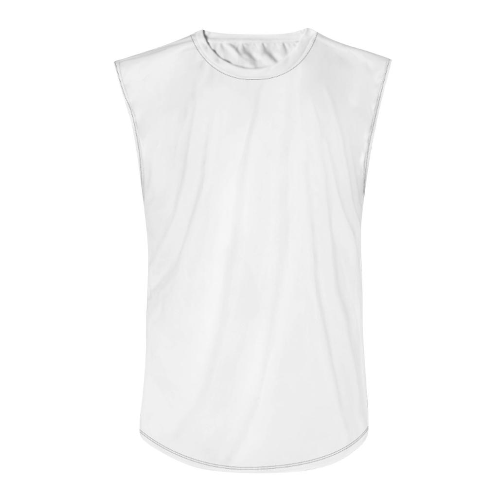 Летний мужской однотонный поглощающий пот дышащий жилет без рукавов с принтом и расширяющимся плечом