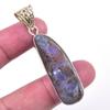 Natural Boulder Opal Gemstone 925 Solid Sterling Silver Gift Pendant 2.25" B1f60