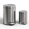 MVm Набор мусорных ведер 12 л и 3 л со стильным нержавеющим скрытым мешком для гостиной и офисов, 2, Вместимость, Крышки, Сталь, Бесшумный, С педальным управлением, Дизайн,