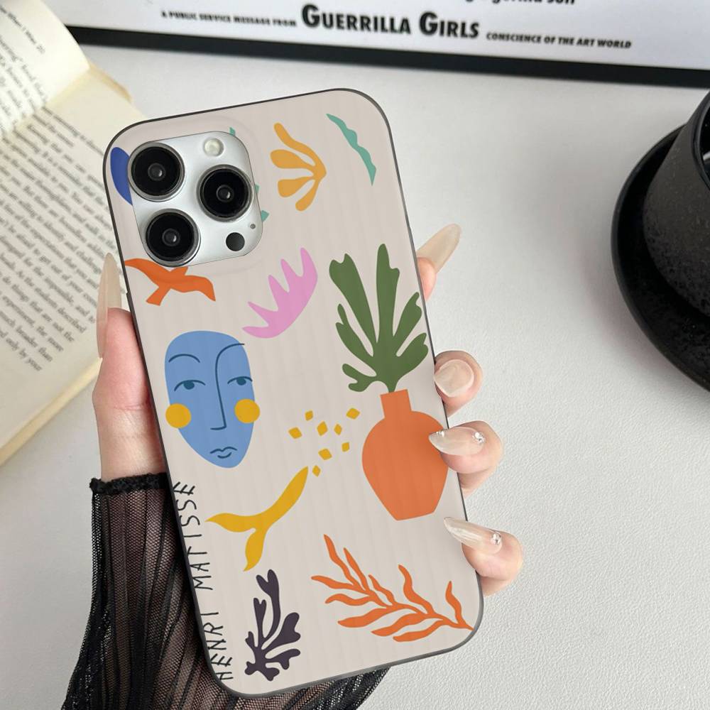 Забавная картина Анри Матисса Для iPhone 17 16 15 14 13 12 11 Pro Max Plus Pro Гофрированный Ударопрочный Матовый Чехол для Телефона