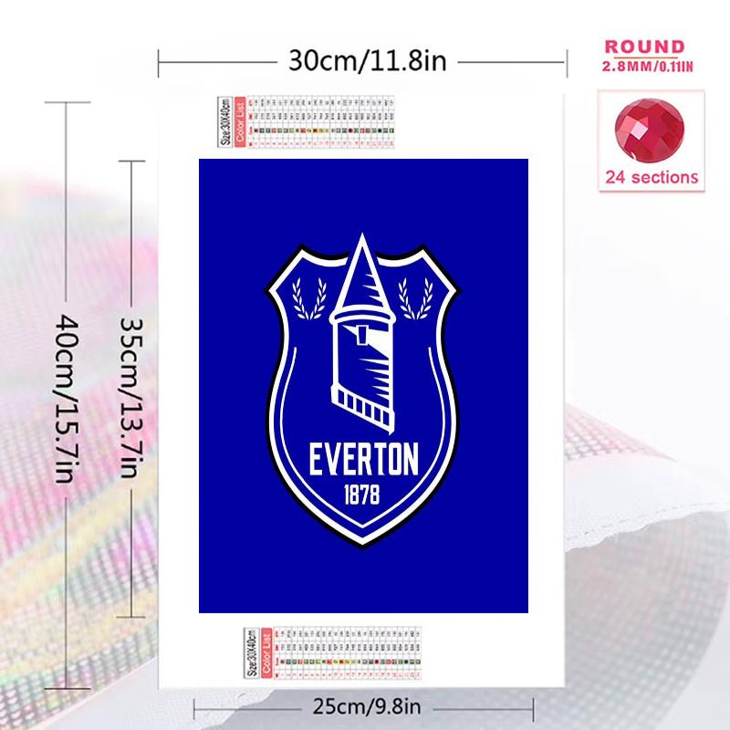 Everton logo 100% Round Full Drill 5D DIY Diamond Painting Embroidery Cross Stitch Rhinestone Décor