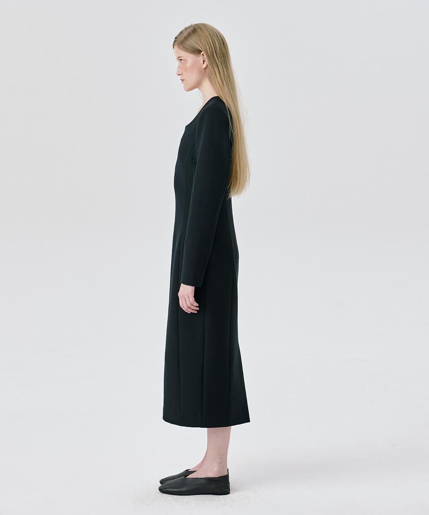 Bundercammer Ponte Fitted Dress_Black