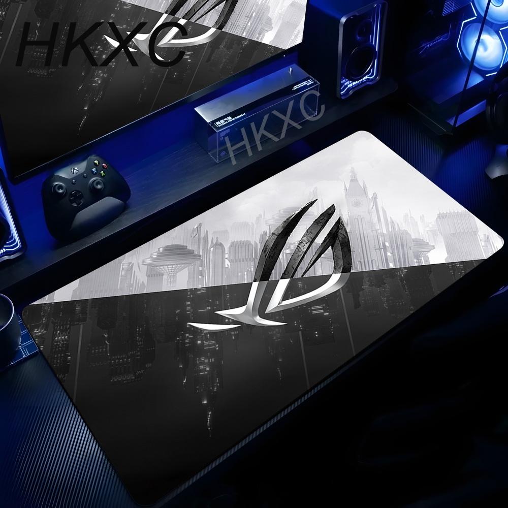 XXL Большой Игровой Геймерский Крутой Черный Asus Rog Коврик для Мыши Клавиатуры Нескользящий Прошитый Край Коврики для Мыши Ноутбука Планшета Коврик Мини-ПК Игровой Коврик