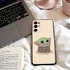Чехол для телефона Baby Y-Yoda для Samsung S 25,24,23,22,30,21,10,9,Ultra,Plus,Lite,FE,4,5 G Мягкий черный чехол