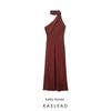 Kaslead New Women Clothes Western Style Asymmetric Scarf Midi Dress 5029170