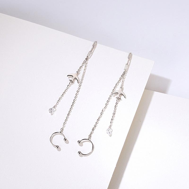 Оригинальные дизайнерские серьги в виде птиц-животных, женская мода, универсальные трендовые серьги-ласточки с бриллиантами Su Shan, длинные