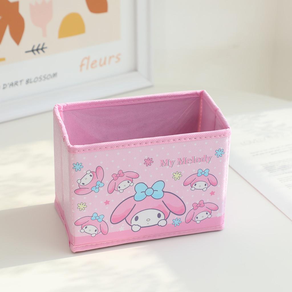 Hello Kitty Kuromi Cinnamoroll My Melody Узор Складной Настольный Органайзер для Хранения Косметики и Офисных Принадлежностей