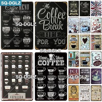 [SQ-DGLZ] КОФЕЙНОЕ меню, металлическая вывеска, винтажная табличка, декор для паба, бара, настенный декор, жестяные вывески для кофе, ретро плакат для кафе