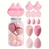 Drifting Bottle Beauty Egg 14 Piece Set, Base Makeup Sponge Powder Puff, Dry And Wet Use