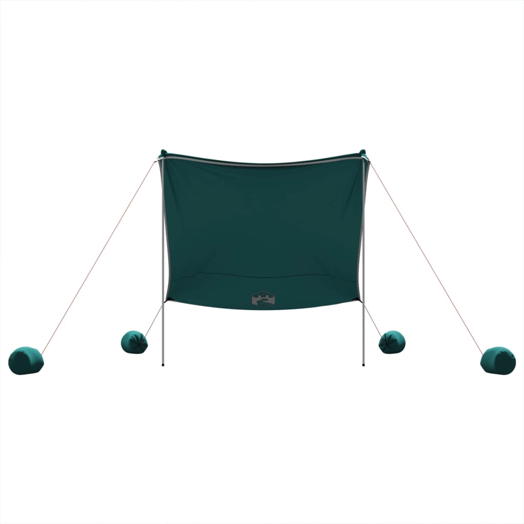 Beach Shade Tent with Sandbags Green 214 x 236 cm