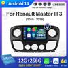 Для Renault Master lll 3 2011 - 2021 GPS-навигация Автомобильный радиоприемник Видео Мультимедийный проигрыватель Android 14 WIFI Беспроводной Carplay Головное устройство