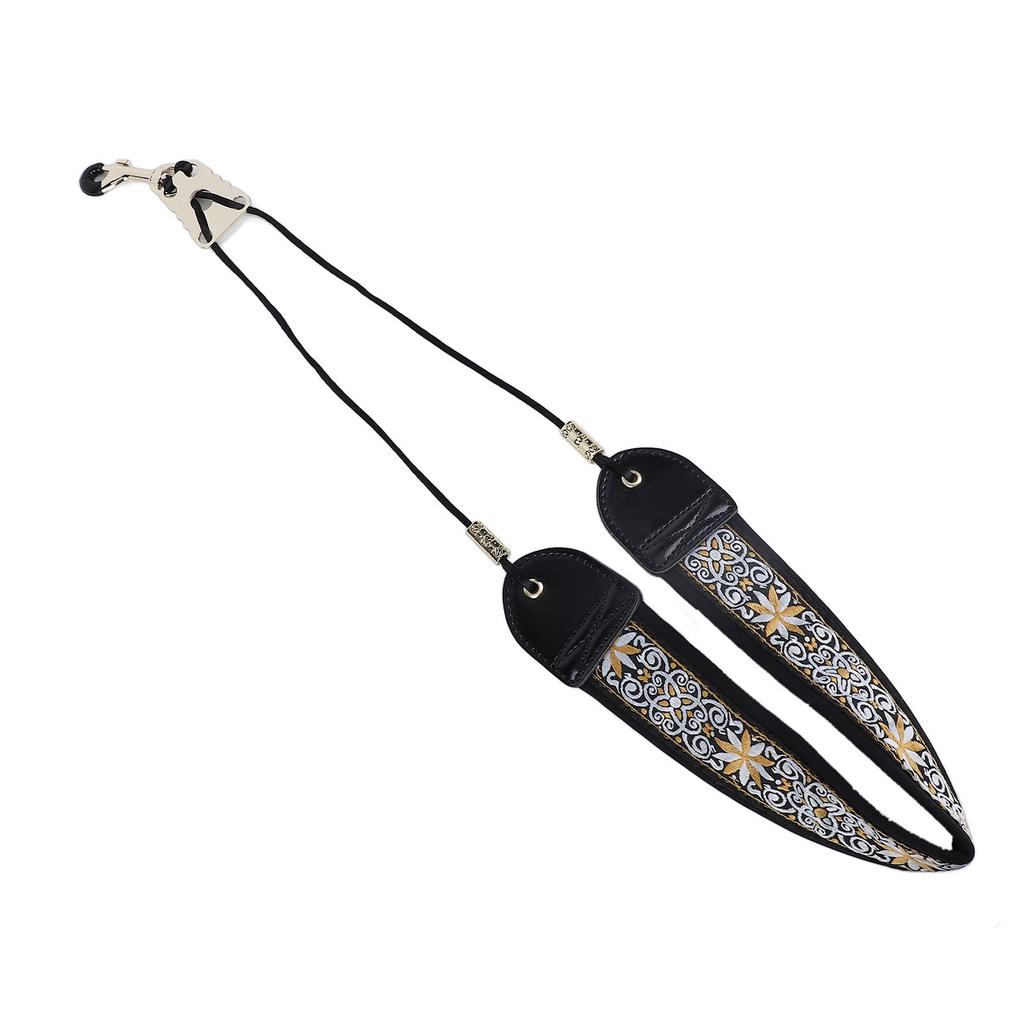 Ремень для шейного ремня с вышивкой для альт-тенор-саксофона, регулируемые аксессуары для инструментов с металлическим крючком