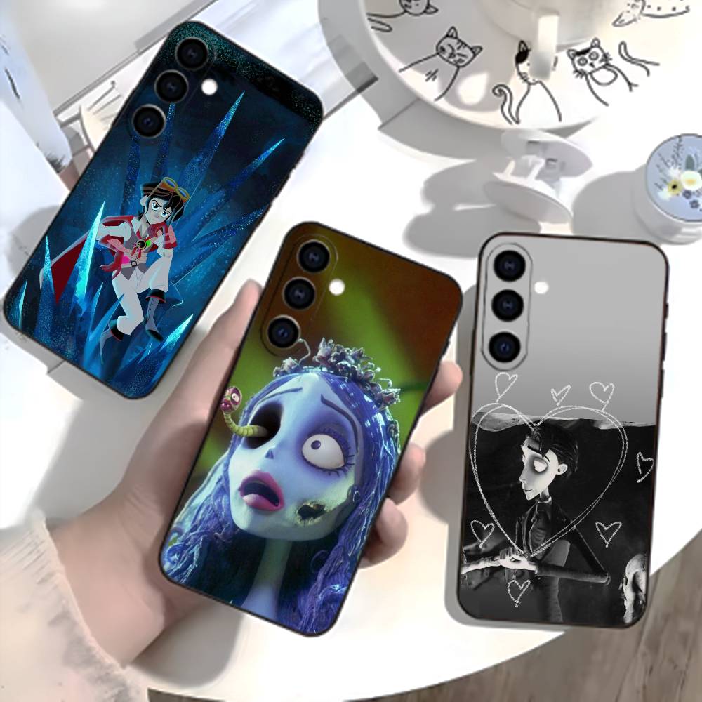Чехол для телефона K-Corpse Bride для Samsung Galaxy A73,21,22,32,71,53,52,51,80,5G Мягкий черный чехол