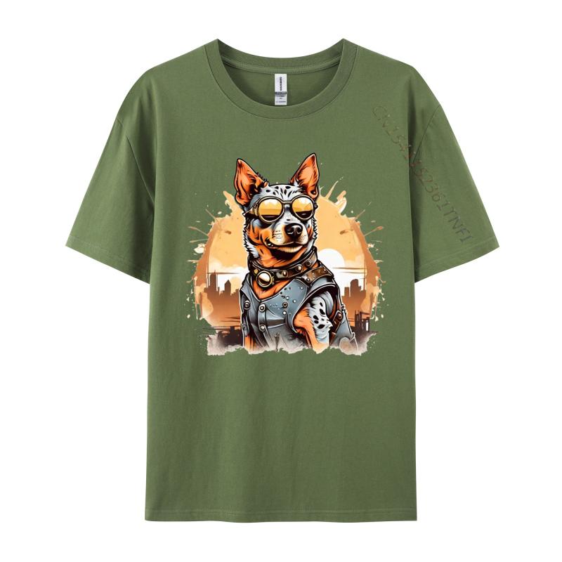 Australian Cattle Dogs T Shirt for Men Funny Pet Lover Cool Print Tshirt Graphic T Shirts Men Cotton Gift