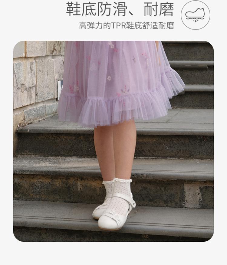 David Bella Girls' Leather Shoes Summer New Children's Sandals White Princess Wind Large Children's Anti slip Shoes