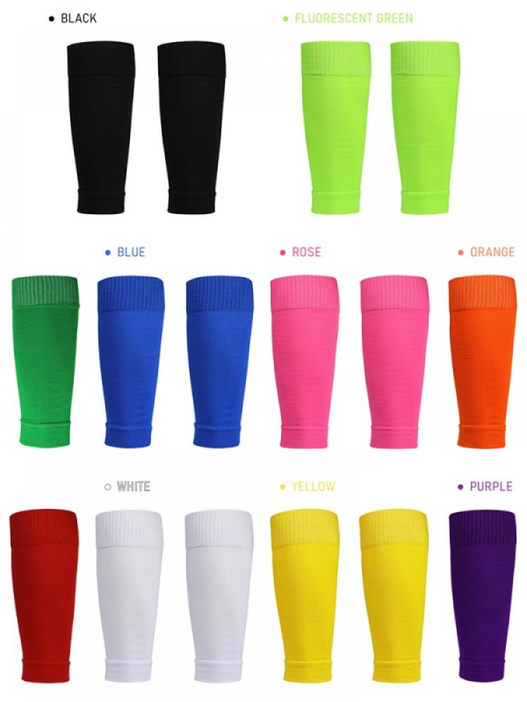 Adult/Juvenile Football Leg Guard Sleeves Knit Compression Calf Warm Knee Pad High Socks One Pair Set