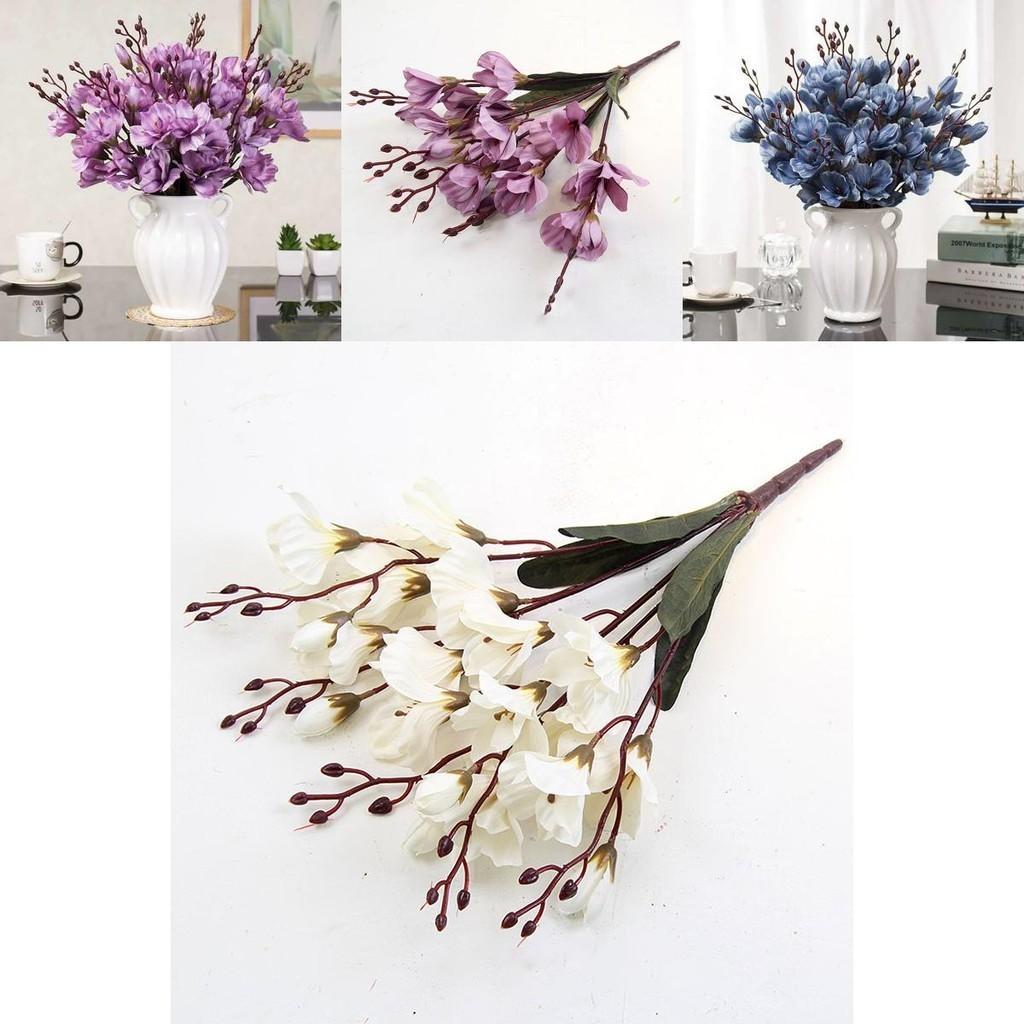 Elegant Realistic Faux Magnolia Silk Floral Bouquet For Wedding Decorations