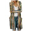 Women's Fashion Casual Printed Pocket Cardigan Medium And Long Coat