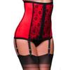 Retro 6-Hook High-Waisted Waist Cincher with Detachable Adjustable Sexy Transparent Mesh Garter Belt