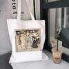 Harajuku Retro Ladies Shopping Bag Cute Cartoon Pattern Series Ecological Shopping Shoulder Bag Fashion Fun Printing Handbag Can