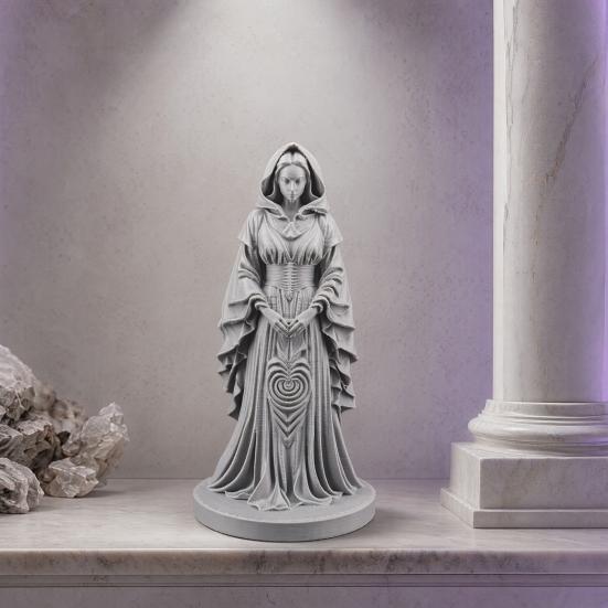 3D-печатная статуэтка ведьмы, загадочная фигурка ведьмы в европейском стиле с тонкой текстурой и устойчивым основанием, компактное настольное украшение для кабинета, спальни