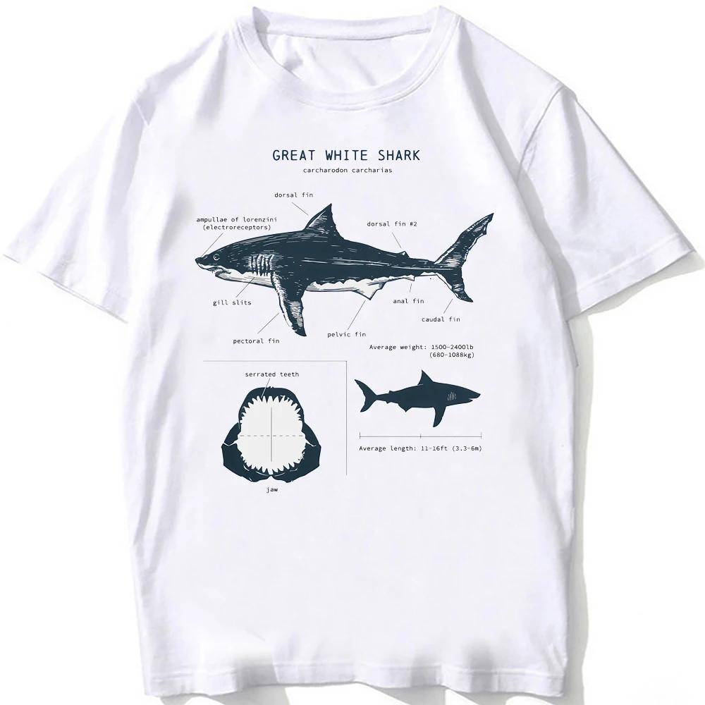 Casual T Shirts Beach Diving Unisexs Tshirt Vintage Tees Whale Shark Anatomy Tshirt Unisex Hip Hop Aesthetic Unisexs Clothing