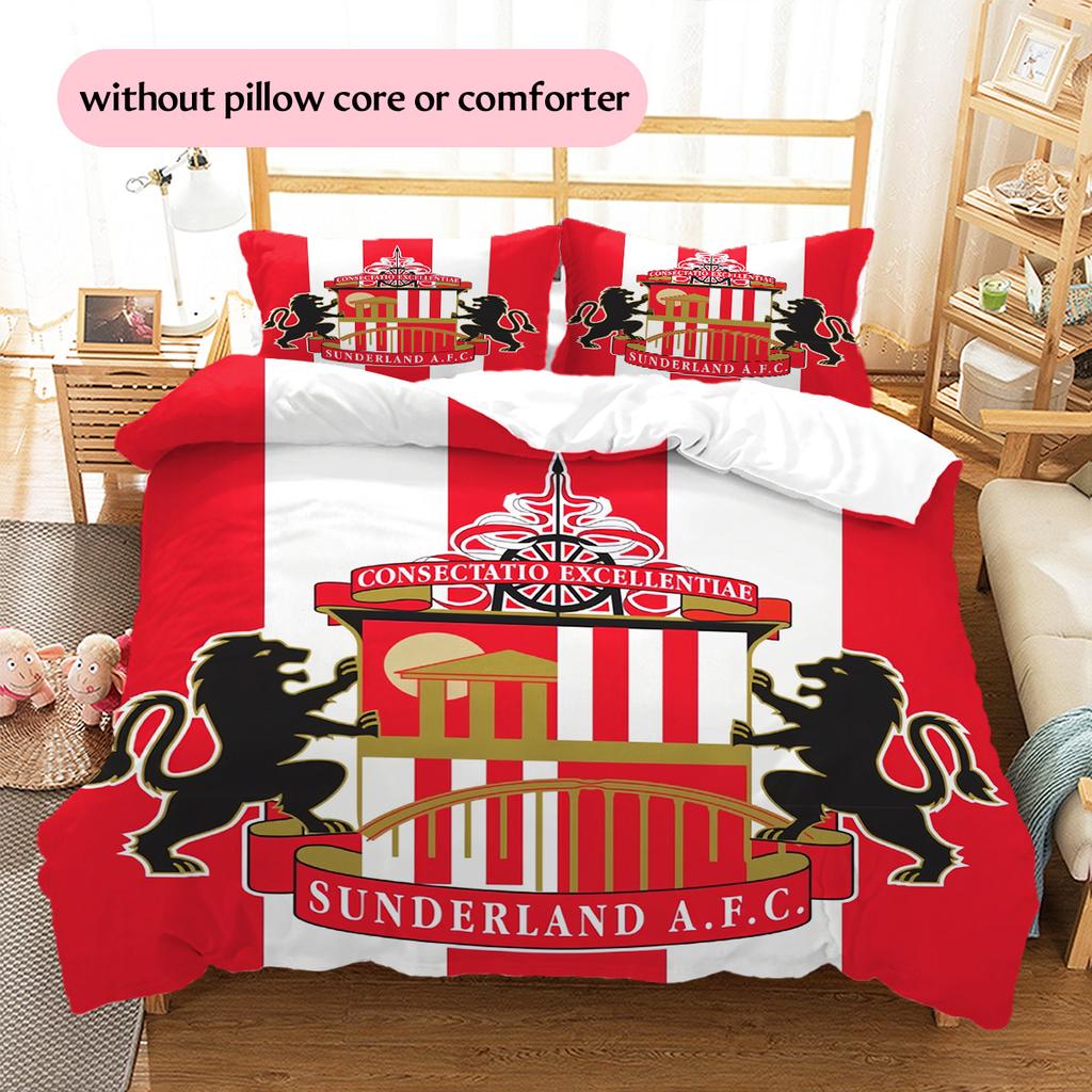 Sunderland AFC  Pattern Bedding Quilt Set  Home Decoration  Gift (1 * duvet cover + 2 * pillowcase  without core)