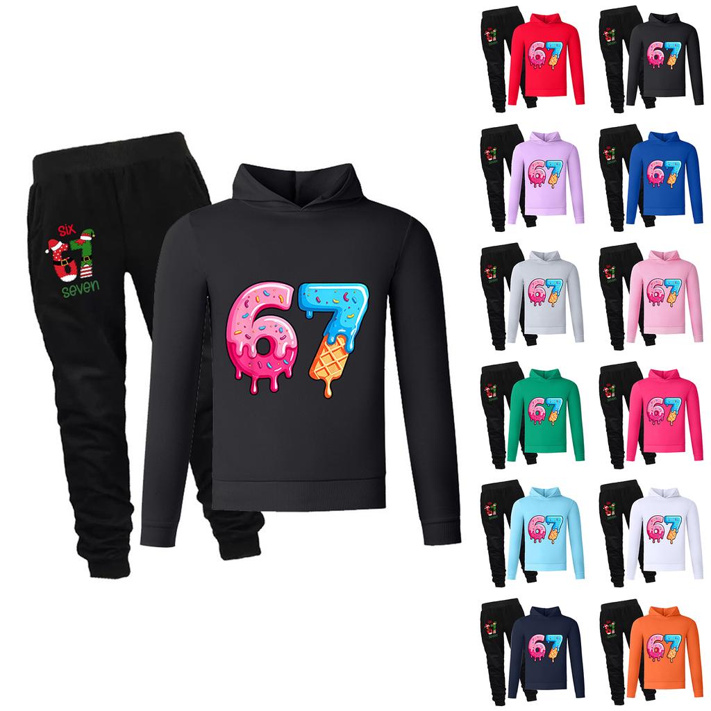 Детский пуловер с длинным рукавом свободного кроя с принтом в виде букв, комплект